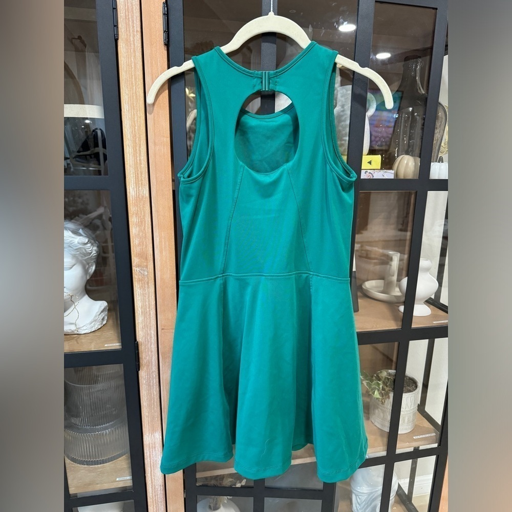 H&M exercise dress workout high neck tennis skort pockets tank emerald forest - Picture 3 of 7